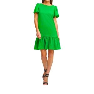 NWT DKNY Green Ruffle Hem Midi Dress Size 6. Lightweight for any occasion